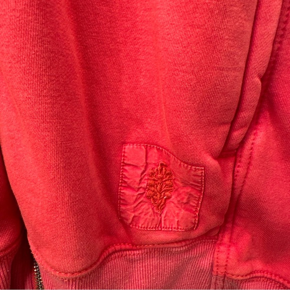 Free People Movement Sprint to The Finish Full Zip Hoodie Red Oversized M - Picture 2 of 5